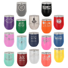  17 colour options - Personalized laser engraved 12oz Stemless Polar Camel Wine Tumblers - The Red Door Engraving Company Inc.