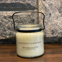  20oz KANA Candle - Muskoka Christmas Fragrance in glass jar with black handle - The Red Door Engraving Company Inc.