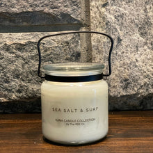  20oz KANA Candle - Sea Salt & Surf Fragrance in a glass jar with black handle - The Red Door Engraving Company Inc.