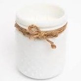  22oz KANA White Hobnail Candle - with jute string neck tie -Spiced Cranberry Fragrance - The Red Door Engraving Company Inc.