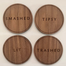  Drunk Expressions | Set of 4 Coasters | Walnut