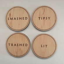  Drunk Expressions | Set of 4 Coasters | Maple