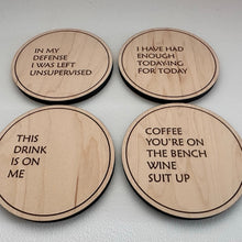  Drunk Expressions #4 | Set of 4 Coasters | Maple