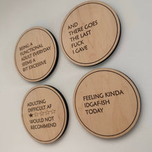  Drunk Expressions #3 | Set of 4 Coasters | Maple
