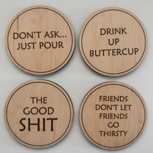  Drunk Expressions #2 | Set of 4 Coasters | Maple