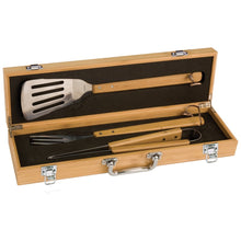  Bamboo BBQ Set - 3 utensils inside - The Red Door Engraving Company Inc.
