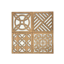  Cherry Square Geo Wood Coasters - Set of 4 Set A - The Red Door Engraving Company Inc.