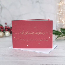  Red with gold font lettering Christmas Wishes Card - engraved messaging included. - The Red Door Engraving Company Inc.