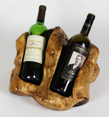  Double Live Edge Root Wood Wine Holder - The Red Door Engraving Company Inc.