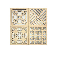  Maple Square Geo Wood Coasters - Set of 4 Set A - The Red Door Engraving Company Inc.