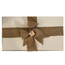  Medium White Gift Box & Burlap Garland Ribbon - The Red Door Engraving Company Inc.