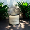 20oz KANA Candle with double wick in glass jar with black handle lovely Mahogany and Teakwood scent option to personalize label