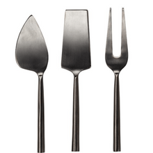  Cheese Knives | Set of 3 | Black Matte Metal