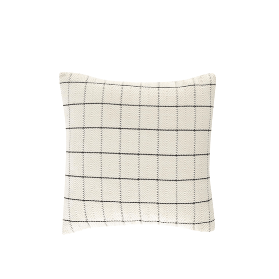Turkish Throw Pillows | Ivory & Ebony Plaid | Kana Collection
