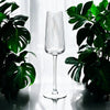 Personalized ribbed optic champagne flute – tapered custom glass for toasts and celebrations