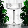 Personalized 8oz optic ribbed cocktail glass – modern engraved barware for margaritas and mojitos
