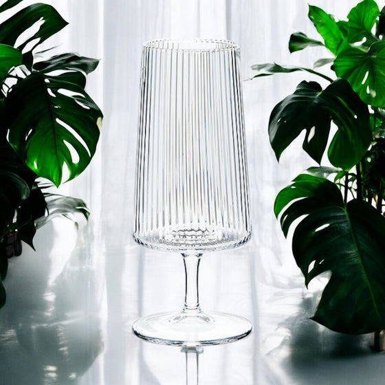 Personalized ribbed vented optic all purpose glass – modern engraved drinkware for everyday use