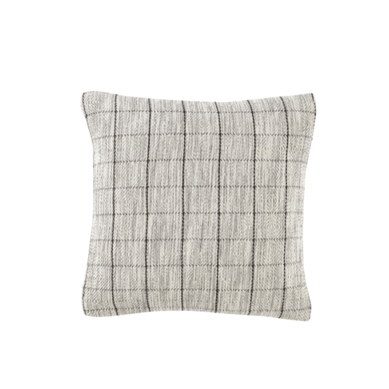 Turkish Throw Pillows | Grey & Ebony Plaid | Kana Collection