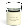 Kana Candle in Cranberry Spice, 20oz soy candle in glass jar with handle & white background