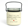 fathers day candle in glass jar  with funny label from daughter