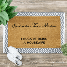  Excuse The Mess Coir Mat | Funny Doormat for Hot Mess Homes