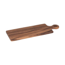  rectangular 20 inch long acacia cheese board with round handle set on white background
