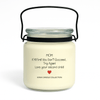 Mother’s Day soy candle with label that reads “Mom, If at First You Don’t Succeed… Try Again! Love, Your Second Child”