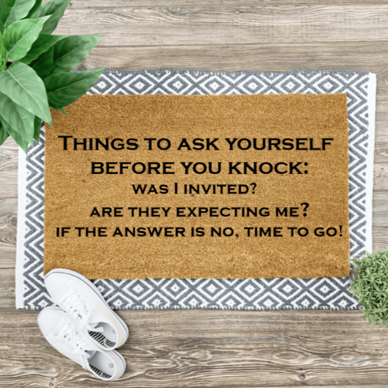 Things to Ask Yourself Coir Mat | Snarky Doormat with Attitude