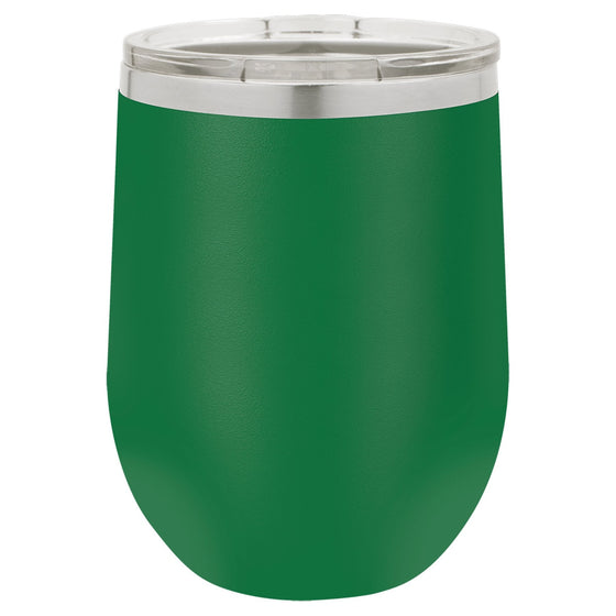 Personalized Laser Engraved Green 12oz Stemless Polar Camel Wine Tumbler 