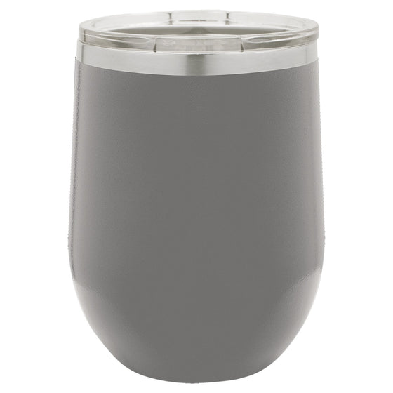 Personalized Laser Engraved Grey 12oz Stemless Polar Camel Wine Tumbler