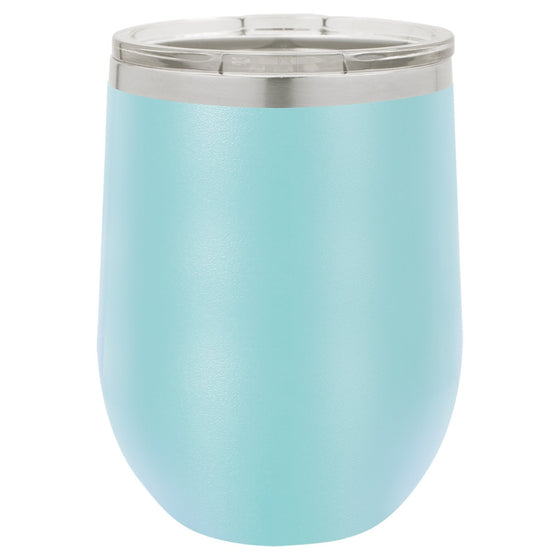 Personalized Laser Engraved Light Blue 12oz Stemless Polar Camel Wine Tumbler 