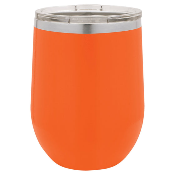 Personalized Laser Engraved Orange 12oz Stemless Polar Camel Wine Tumbler 