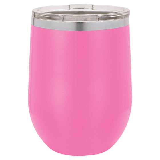 Personlized Laser Engraved Pink 12oz Stemless Polar Camel Wine Tumbler 