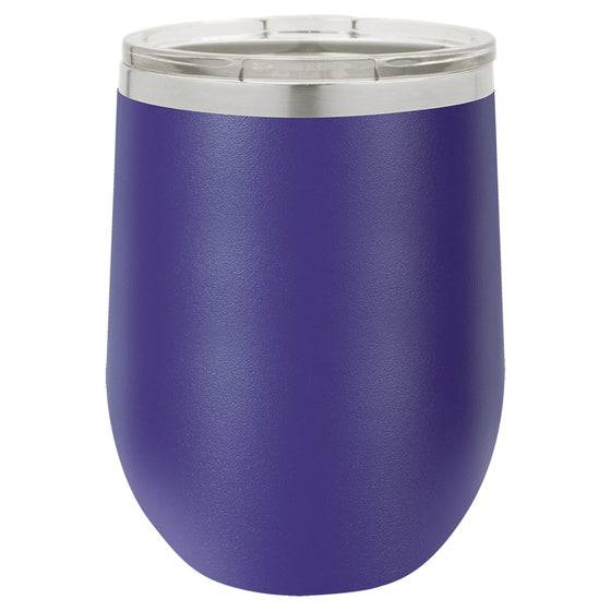 Personalized Laser Engraved Purple 12oz Stemless Polar Camel Wine Tumbler