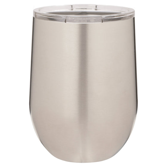 Personalized Laser Engraved Silver 12oz Stemless Polar Camel Wine Tumbler 