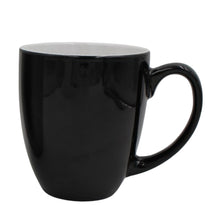  16oz Black Ceramic Bistro Mug - Black on outside white on inside - Laser engraves white - The Red Door Engraving Company Inc.