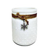 222oz KANA White Hobnail Candle - jute string & charm - Fireside Splendor Fragrance - The Red Door Engraving Company Inc