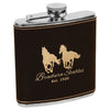Personalized Laser Engraved 6oz Leatherette Flask Black/Gold 