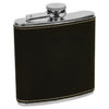 Personalized Laser Engraved 6oz Leatherette Flask Black 