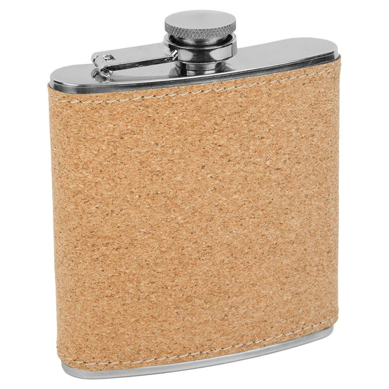 Personalized Laser Engraved 6oz Leatherette Flask Cork 