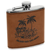 Personalized Laser Engraved 6oz Leatherette Flask Dark Brown 