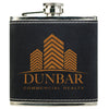 Personalized Laser Engraved 6oz Leatherette Flask - Dark Grey/Gold 