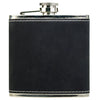 Personalized Laser Engraved 6oz Leatherette Flask - Dark Grey/Gold 