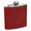 Personalized Laser Engraved 6oz Leatherette Flask Maroon 