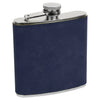 Personalized Laser Engraved 6oz Leatherette Flask Navy 