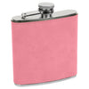 Personalized Laser Engraved 6oz Leatherette Flask Pink 