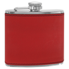 Personalized Laser Engraved 6oz Leatherette Flask Red