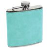 Personalized Laser Engraved 6oz Leatherette Flask Teal 