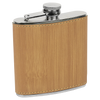 Personalized Laser Engraved 6oz Leatherette Flask Wood 