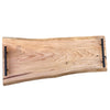 24-inch live edge cherry charcuterie board with custom black handles 